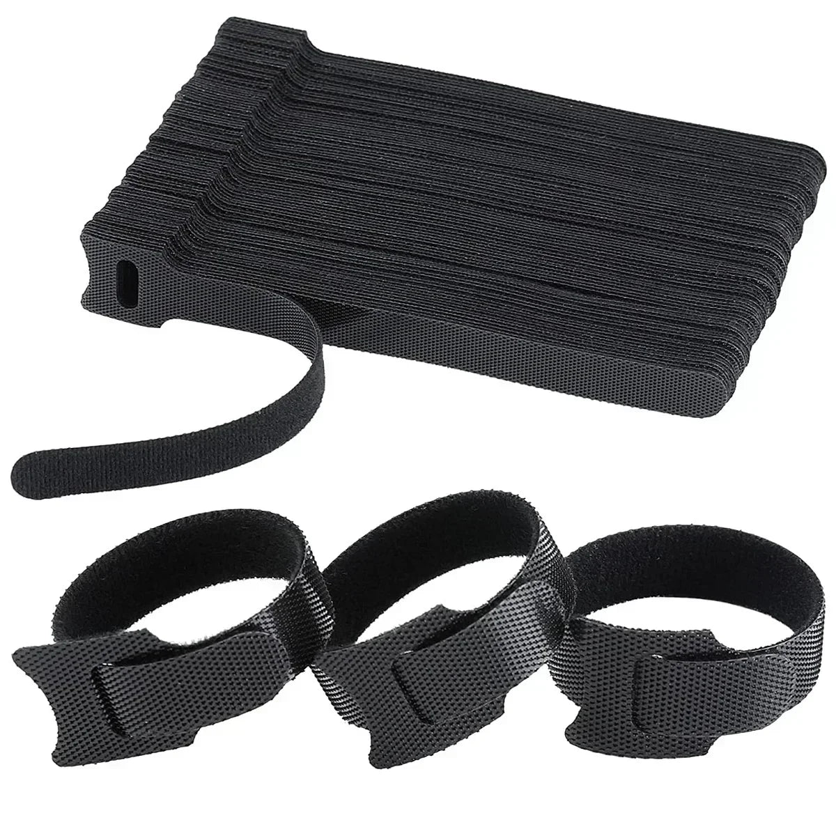 vvocci EarphonesTape Straps Releasable Cable Organizer Ties 100pcs Mouse Wire Management Nylon Cable Ties Reusable Loop Hoop Tie Vue B322 100pcs