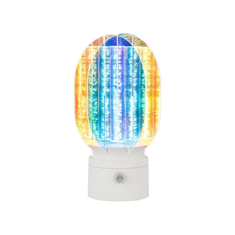 Dimmable Acrylic Nightstand Lamp Rechargeable Battery Plastic Aurora Table Lamp Portable Soft Glow Color Changing LED Lamp Vue White