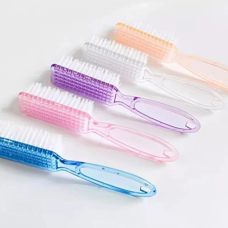 New 1 PC Nail Cleaning Brush Long Handle Brush Square Head Nail Cleaning Dust Nail Brush Tool Vue