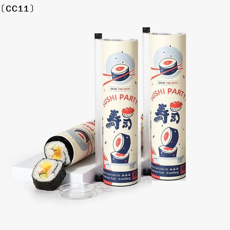 Round Sushi Push Box Sauce Straw Food Grade Mold Cone Up Paper Bucket