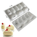 8 Oval Pillow Shape Silicone Cake Mold for Chocolate Mousse Ice Cream Jello Pudding Dessert Baking Bakeware Tools Vue Default Title
