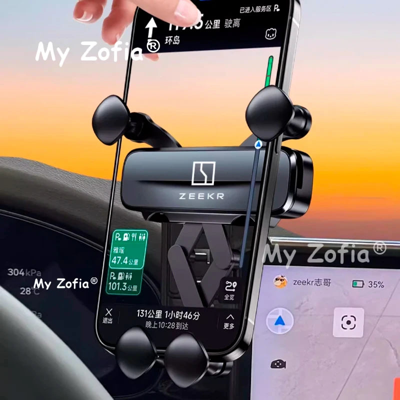 Car Bracket For Zeekr 7X 2025 2026 Car Phone Holder Navigation GPS Stand Interior Moulding Phone Holder Snap-on Clip Accessories Vue