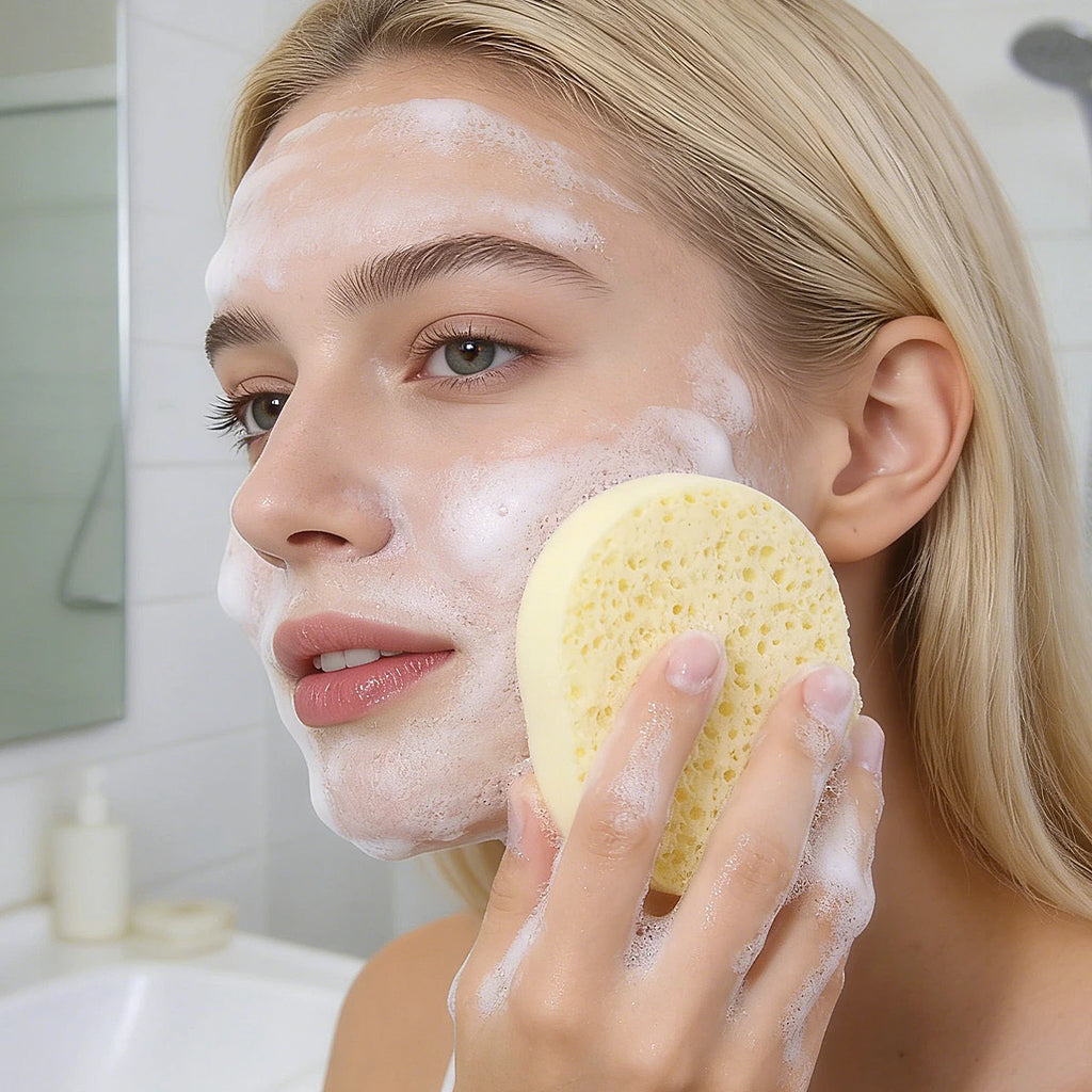 Hot Sale Deep Clean Facial Cleansing Puff,Multicolor Oval Porous Soft Sponge Reusable Exfoliating Face Sponges for Daily Facial Vue