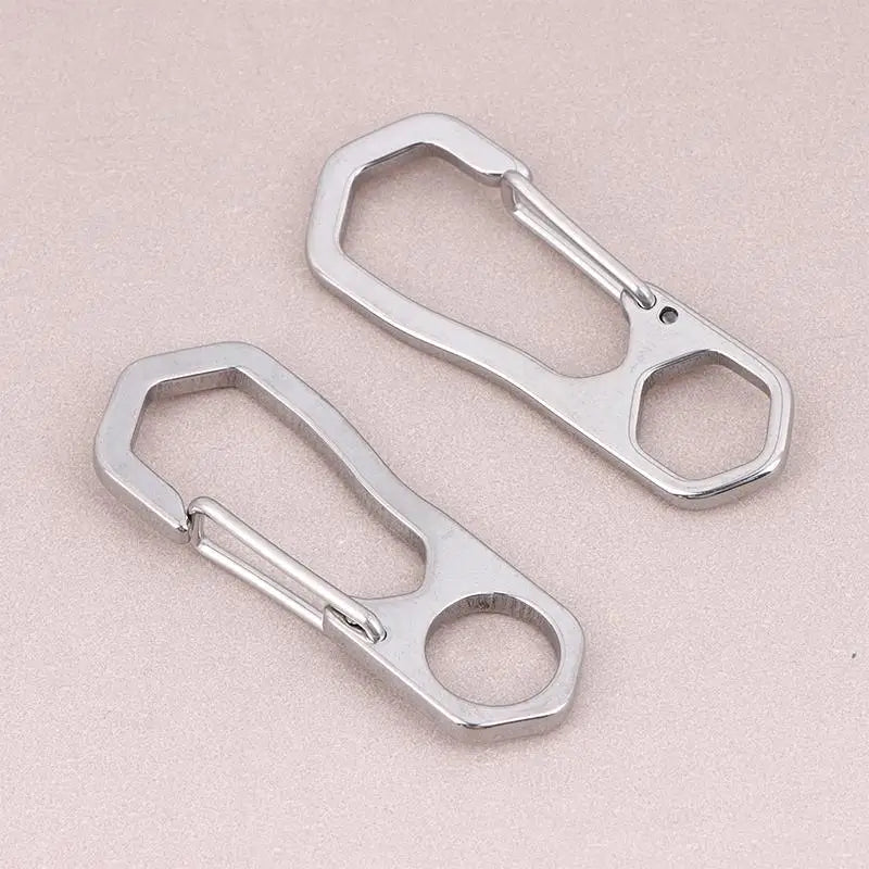 Stainless Steel Keychain Carabiner 2 5Pcs Rustproof Buckle Spring Clips for Outdoor Camping and Keys Holder Vue