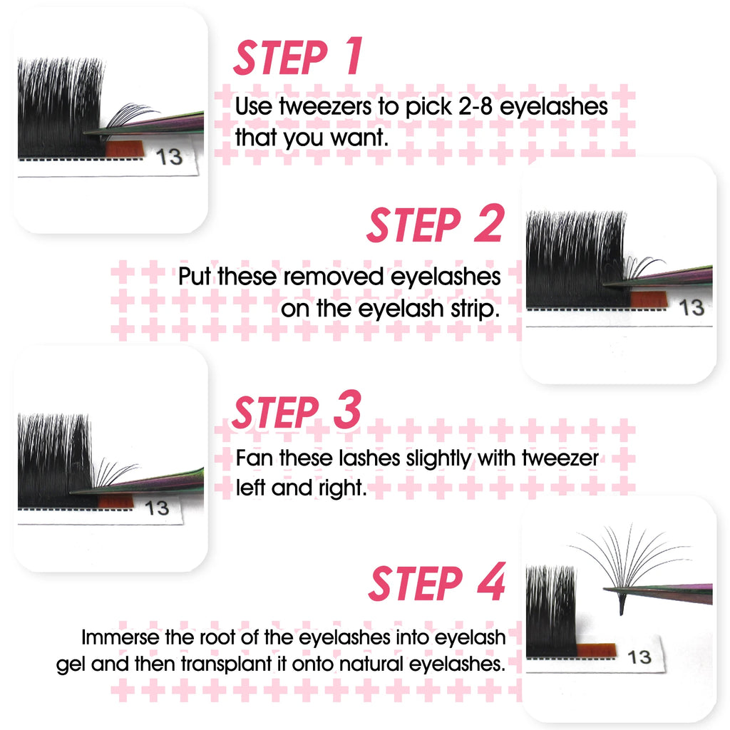 MASSCAKU 1Second Auto Blooming Lashes Professional Easy Fanning Mink Volume Lashes 0.05/0.07/0.10 C/D/CC/DD Mix Length Lash Vue