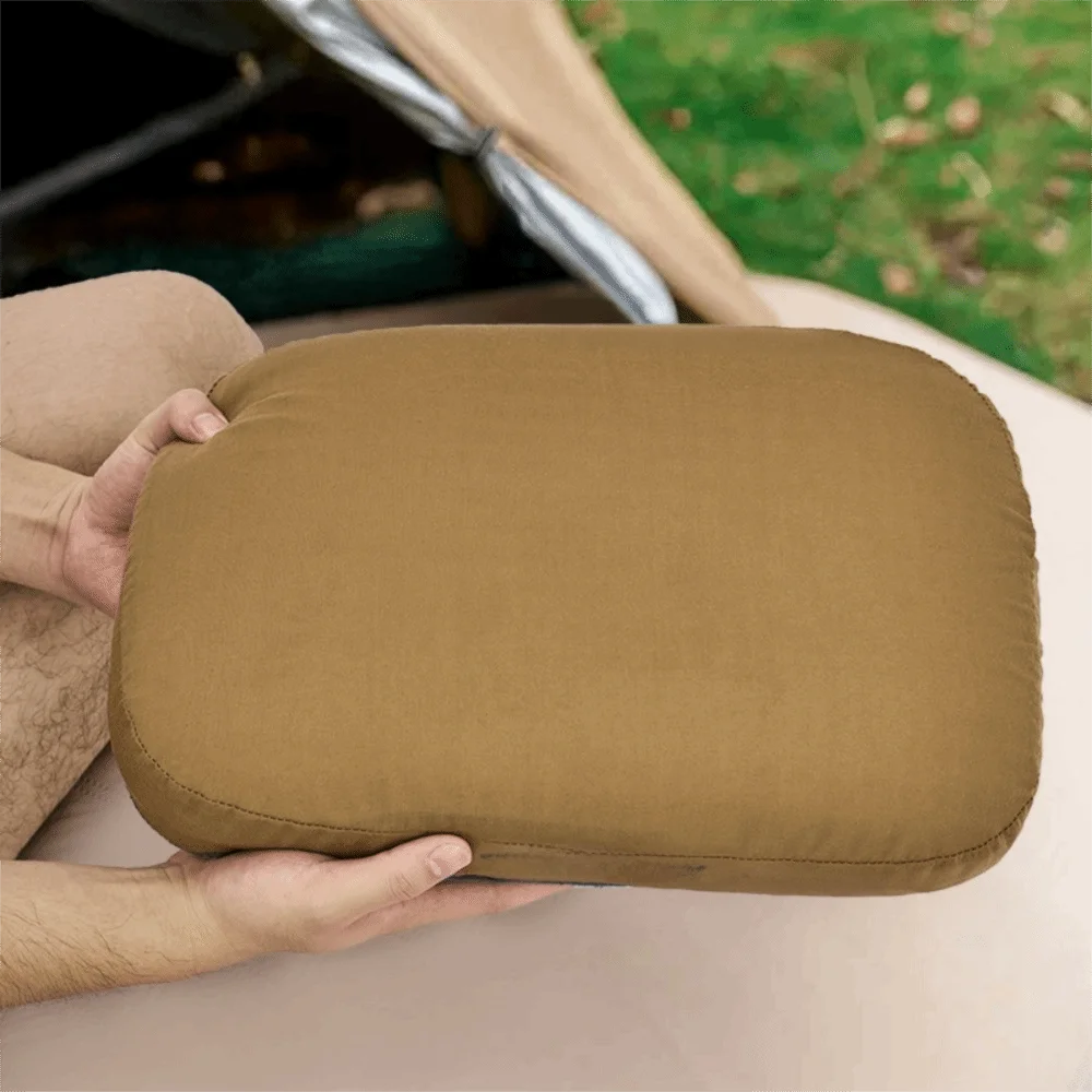 Breathable Slow Rebound Camping Pillow Removable Soft Sleeping Pillow Space-saving with Storage Bag Cervical Pillow Lunch Break Vue