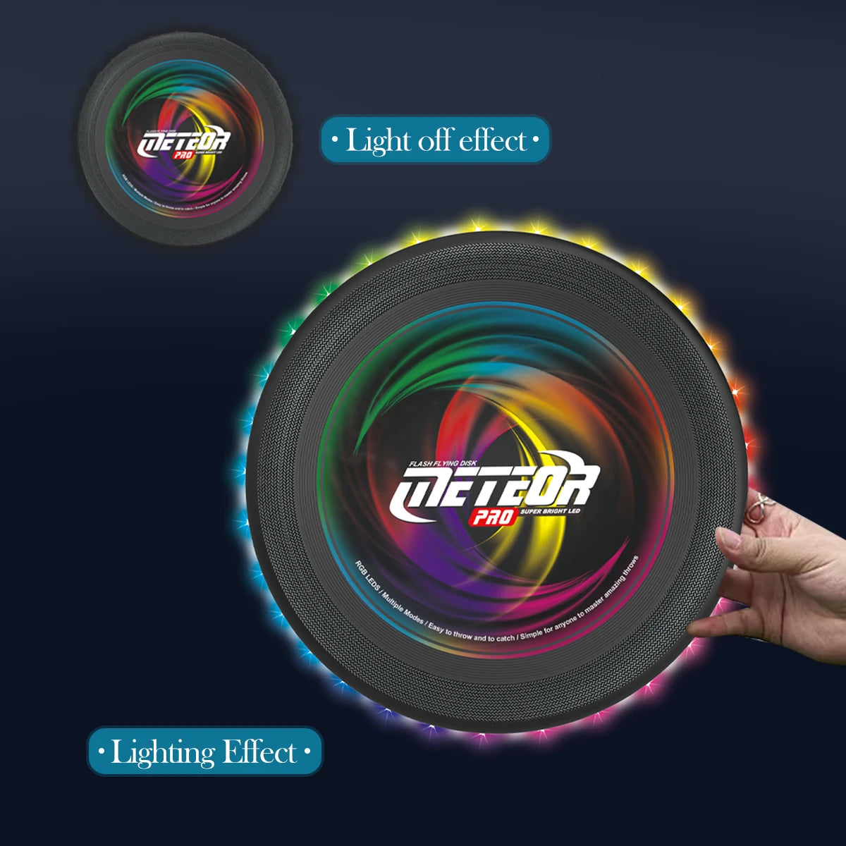 LED Flying Disc, Noctilucence Colorful Outdoor Leisure Toys Various Lighting Changes Lightweight and Fun Sport Game Gifts Vue
