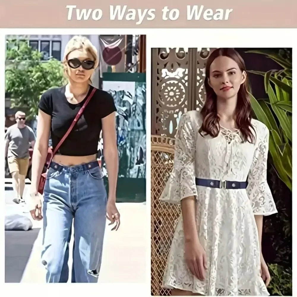 Easy Wear Invisible Belt Stretch Elastic Canvas Buckle-free Belts Vue