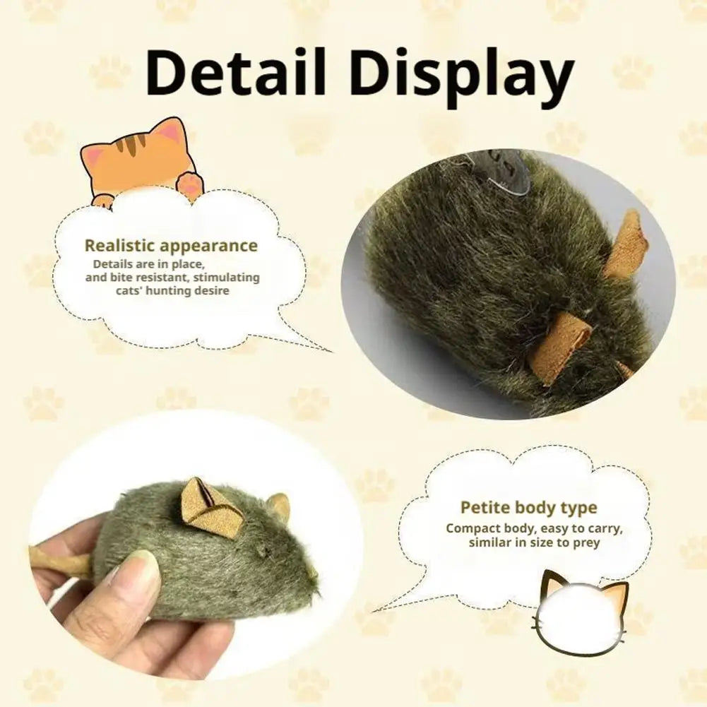 3pcs Interactive Cat Toys Stress Relief Engaging Sounding Mouse Toys Realistic Plush Pet Teaser Plush Toys Best Seller For Cats Vue