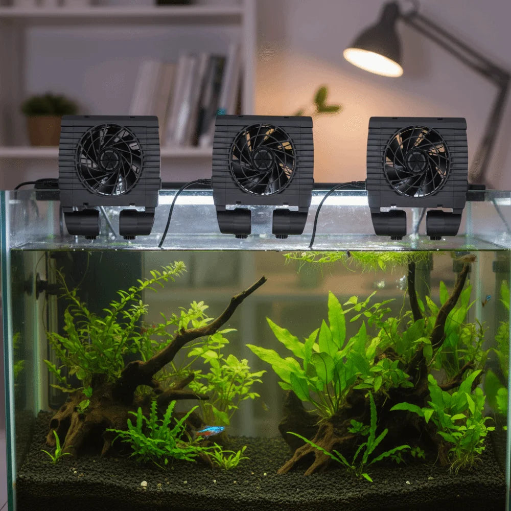 Wall Mounted Fish Tank Cooling Fan Mute Operation Adjustable Wind Speed Aquarium External Fan Energy Efficient Vue