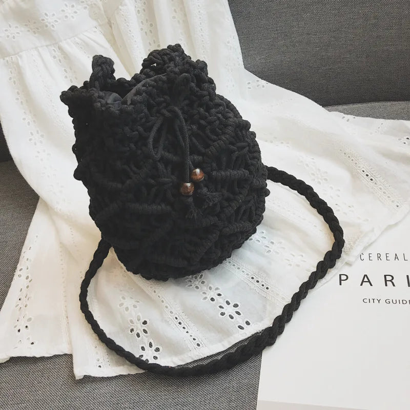 Cotton Rope Woven Women's Shoulder Bag Bohemian Handmade Crossbody