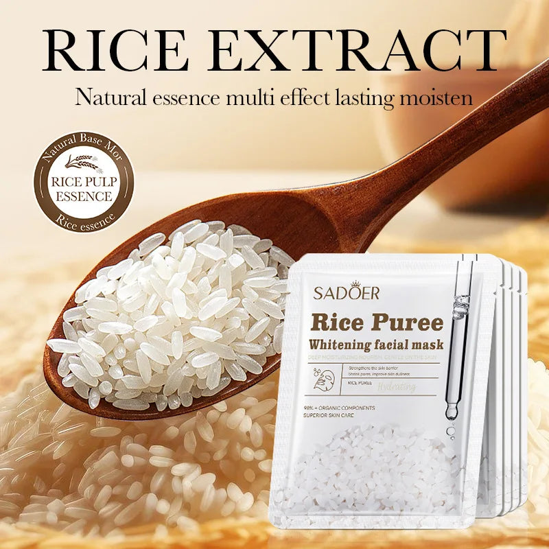 25G/Piece Rice Moisturizing Mask, Deeply Moisturizing and Nourishing, Gentle on the Skin, Shrinks Pores, Improves Dull Skin Vue