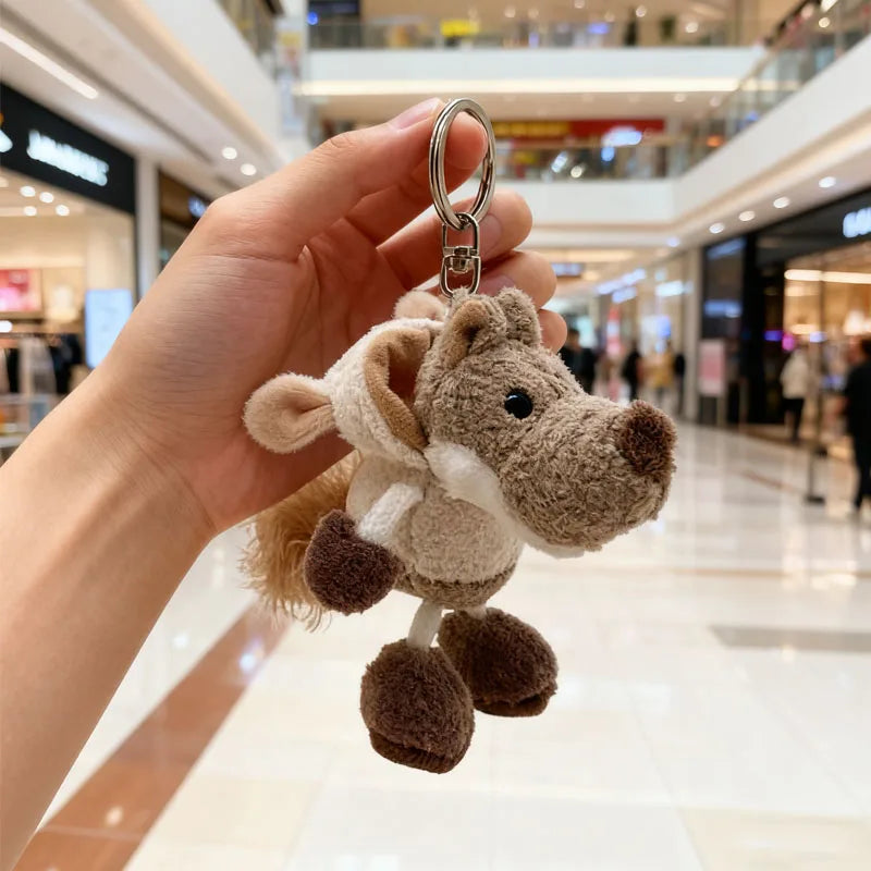 1-10PCS Creative Mini Cartoon Plush Keychain Toy Holiday Keyring Gift Christmas Decoration Cute Plushie Keychain Vue