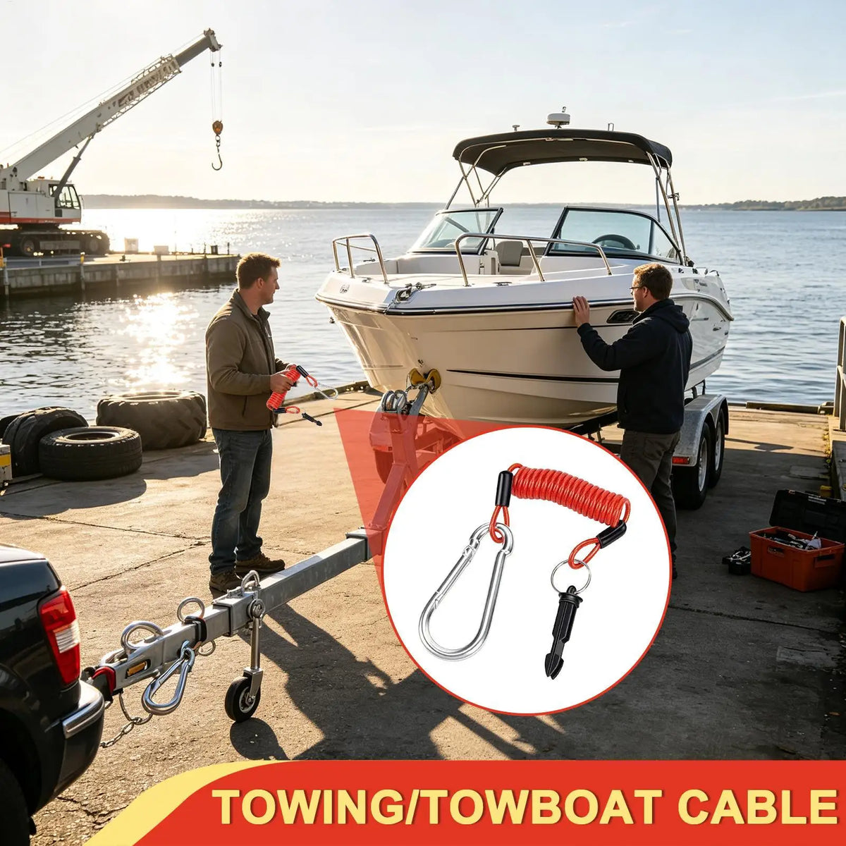 4FT/6FT Trailer Breakaway Cable Stainless Steel Flexible High Strength Safety for RVs Camper Outdoor Camping Towboat Tugboat Vue