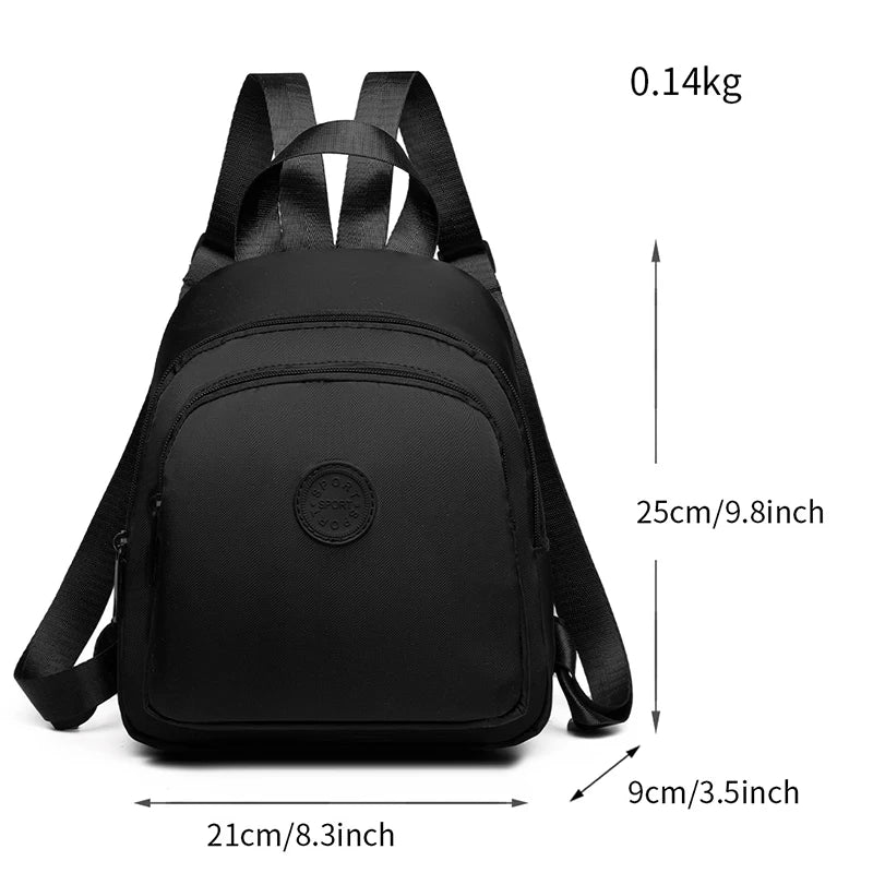 Unisex Mini Nylon Backpack Lightweight Water Resistant Casual Daily