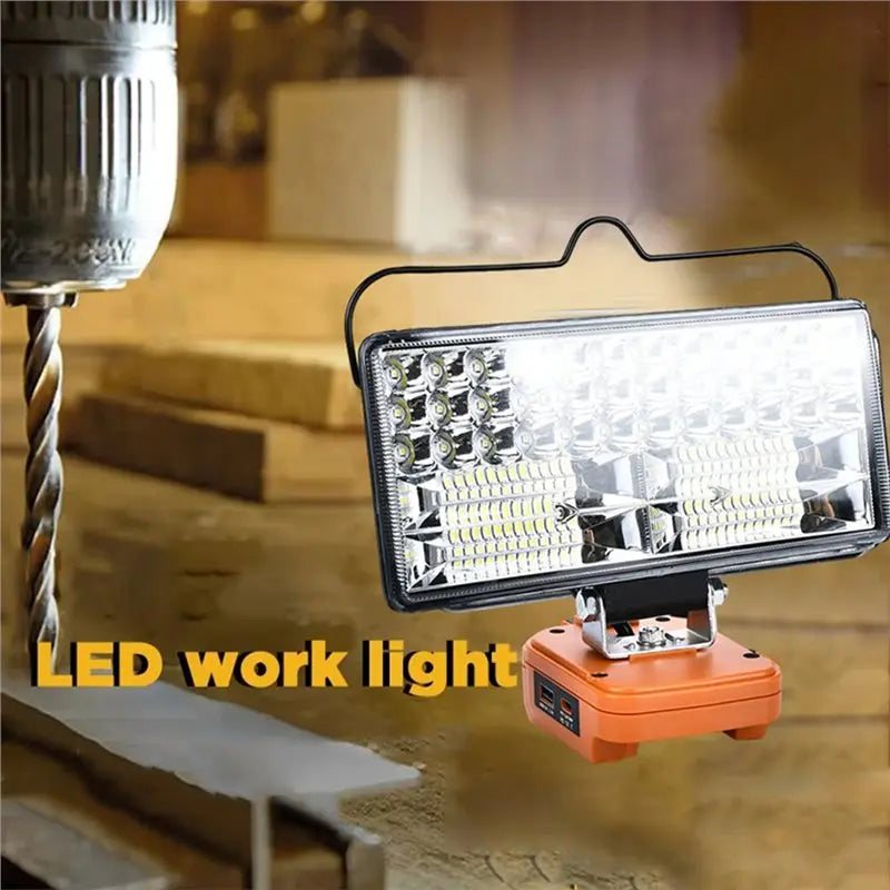 ABKW-Led Light For 18V Batteries 8 Inch 84 Bead Spotlight Outdoor Work Fishin Work Light Handheld Emergency Tool Lamp Vue