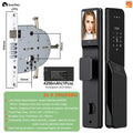 SmarDeer 3D Face & Palm Vein Smart Lock IP66 Waterproof 7-in-1 Unlock Israel 6590 Mortise Tuya App Remote Control Vue WHITE