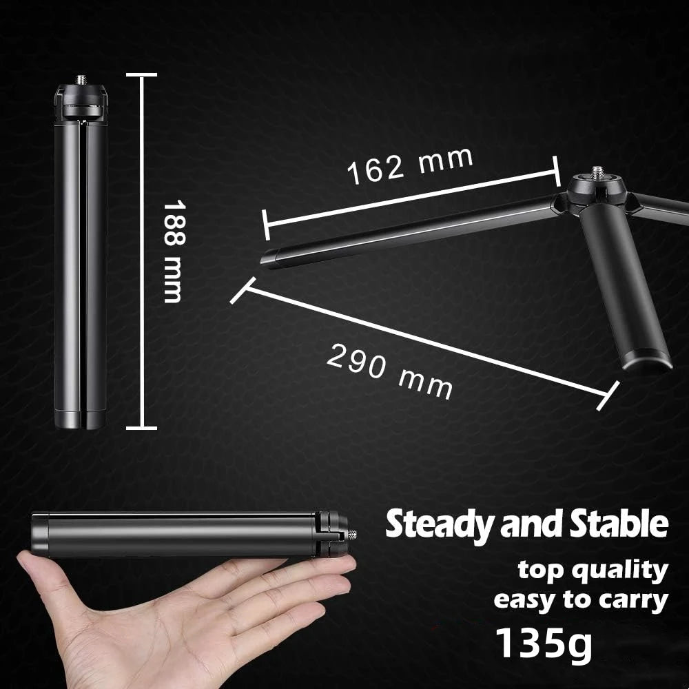 Metal Mini Desktop Tripod with 1/4 Inch Screw Stand for Smooth 4 DSLR Camera Video Camcorder Aluminum Alloy Holder With Wrench Vue