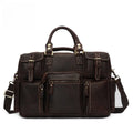 Leather Tote Bag Men's Cowhide Men's Bag Large-capacity Travel Bag Men's Handbag Commuting 15-inch Computer Bag Vue dark brown