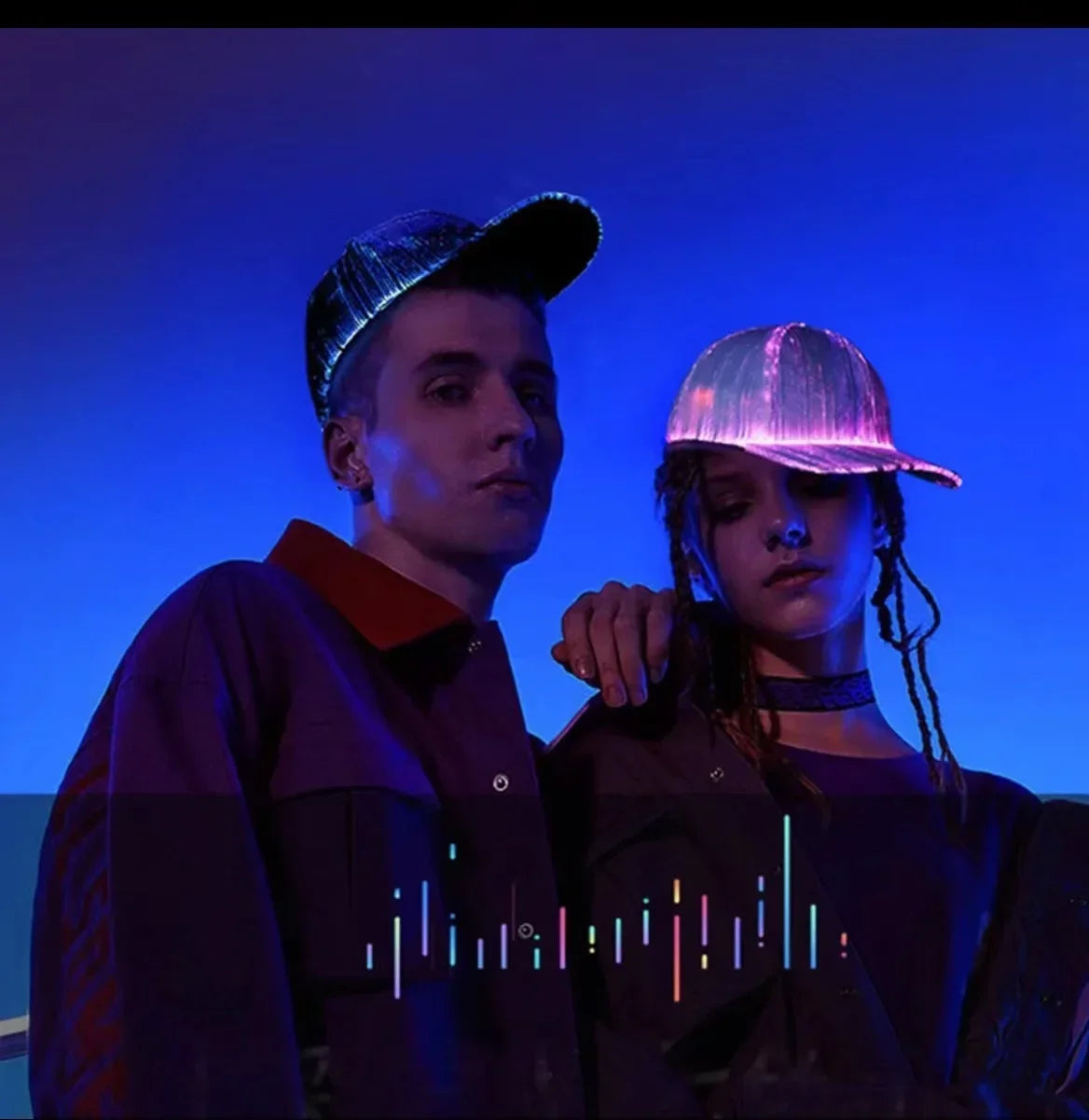 Men Women LED Fiber Optic Cap Hat with 7 Colors Glowing Baseball Hats USB Charging Light Up Caps Hip Hop Cap Night Running Hats Vue