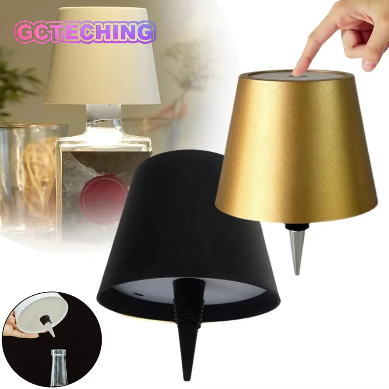 Creative Touch Control LED Wine Bottle Lamp Vases Decor Table Lamp Rechargeable Ambient Night Light for Bar Club Cafe Hotel Home Vue