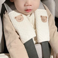 vvocci Baby Anti-strangling Safety Belt Accessories Cushion Strap Cover Chest Protection Vehicle Seat Cushion for Kid Soft Pad Vue B79 Bear (A Pair)