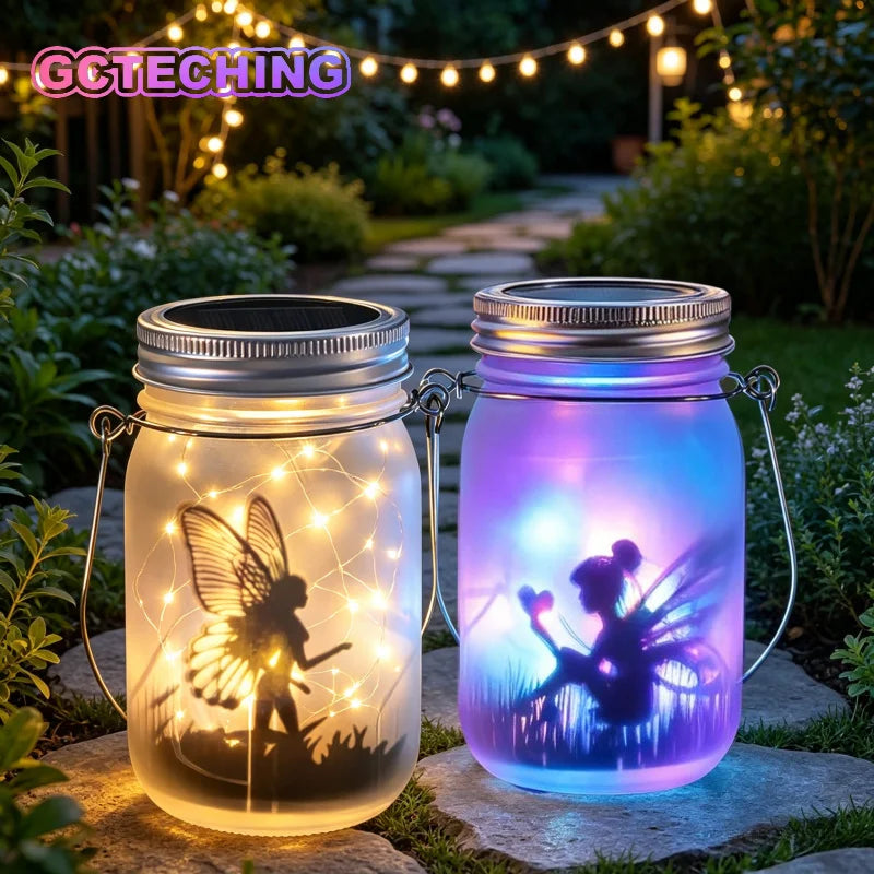 Solar Mason Jar Light Solar Lantern Fairy Lights Waterproof IP65 Hanging Standing Solar Lamp Garden Ornament for Patio Lawn Vue