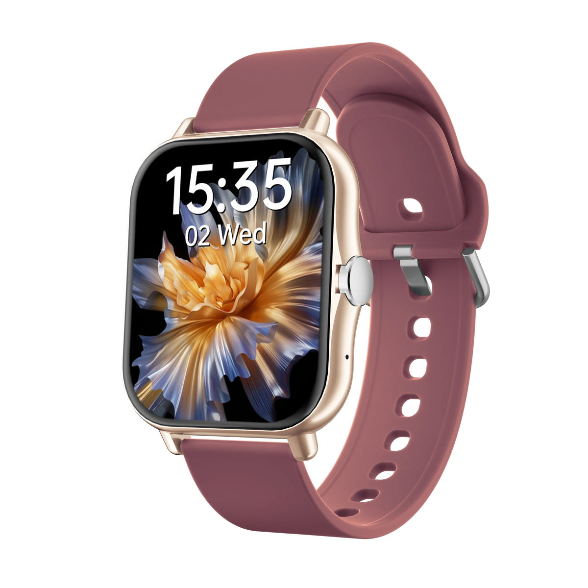 2025 New Square Sport Smartwatch for Android/IOS Heart Rate/Sleep Monitor Fitness Tracker BT Call Smart Watch For Men Women Gift Vue Silicone goldpurple