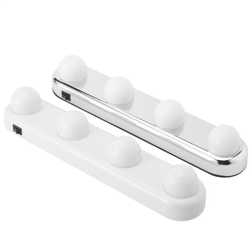 New Waterproof LED Vanity Lights 4 Lights Makeup Mirror Front Lamp Suction Cup No Drill Wall Light Bathroom Cabinet Mirror Light Vue