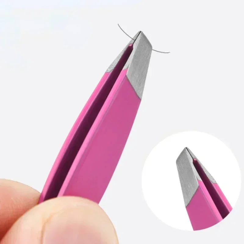 for Eyelash Eyebrow Tweezers 1/4pcs Hair Extension Tweezer Clip Removal Stainless Steel Colorful Professional Makeup Beauty Tool Vue