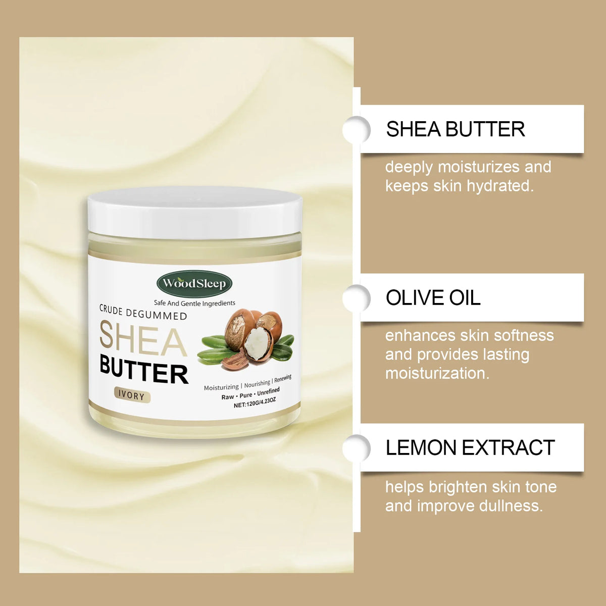 Shea Butter Moisturizer Body Cream Soothe Dry Skin Deep Hydration Fade Fine Lines Increase Elasticity Repair Barrier Body Lotion Vue