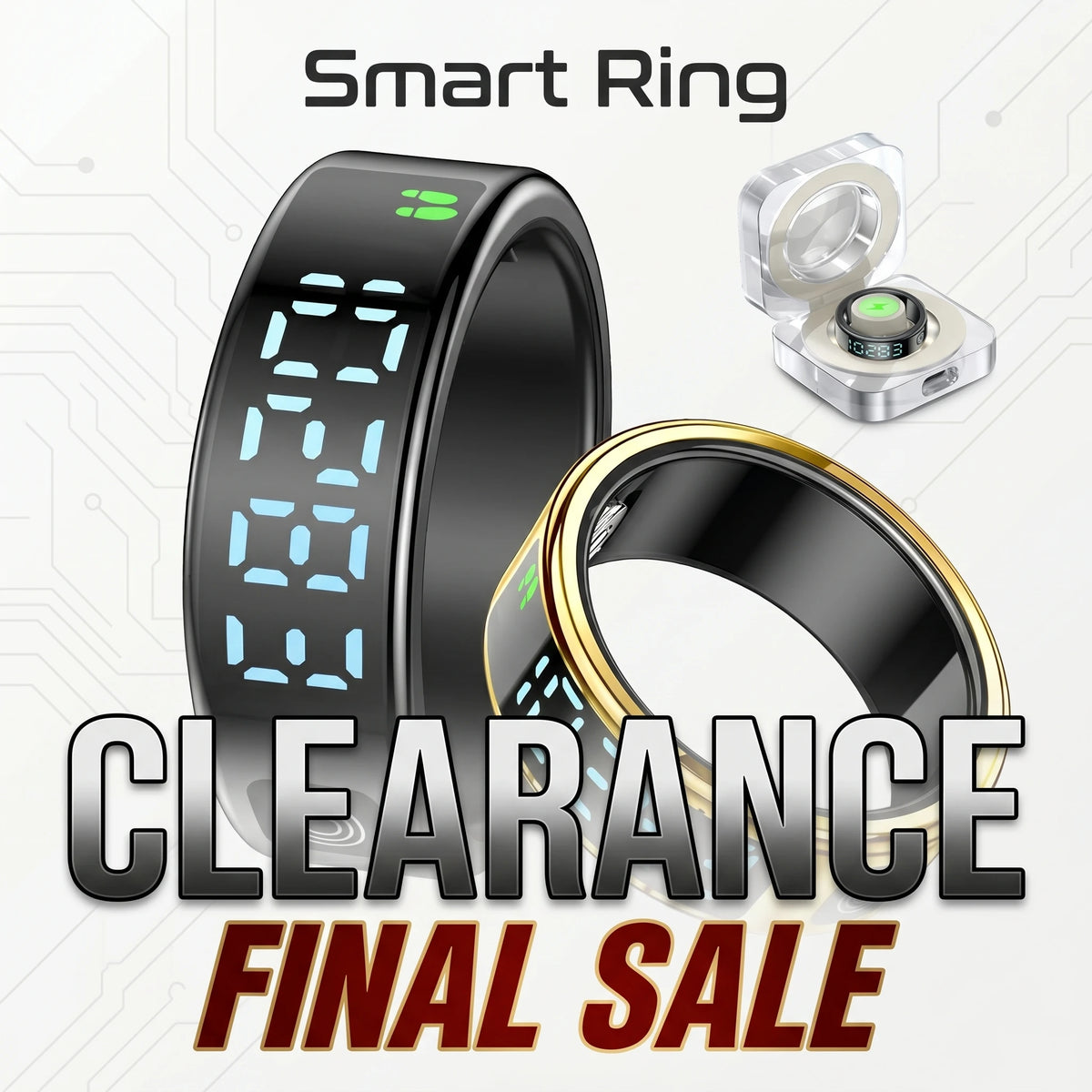 Smart Ring Men Women LED Display Screen Health Tracking Ring Monitor Multi Sports Modes Fitness Ring Gift for Android Ios Vue
