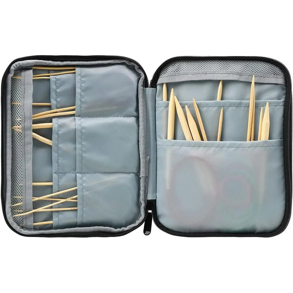 Portable Knitting Needles Case Oxford Fabric Durable Crochet Needle Bag Colorful Zipper Crochet Hooks Storage Bag Vue