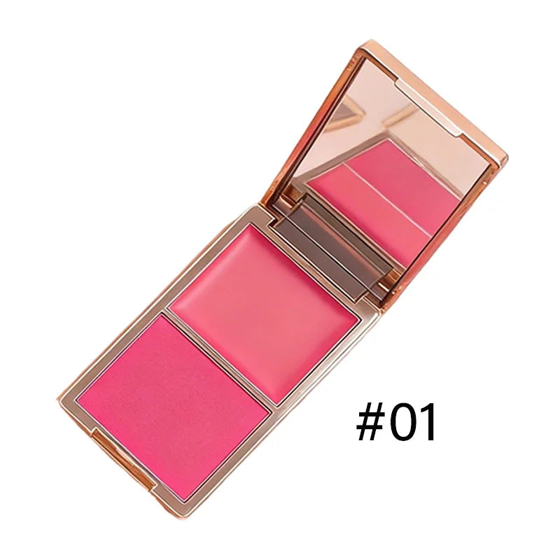 Makeup Blush Palette Custom Logo Luxury 2 in 1 Cream Powder Blush Private Label Long Lasting Vegan Waterproof Pigment Cosmetics Vue