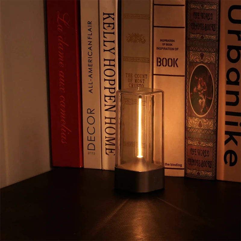 LED Minimalist Cordless Table Lamps 3 Levels Dimmable Rechargeable Camping Atmosphere Light Magnetic Filament Wireless Lamp Vue