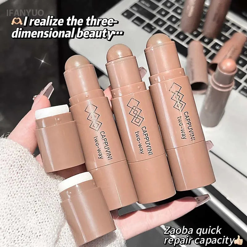 Face Contour Bronzer Stick Moisturizing Silky Three-dimensional Contour Pen Natural Matte Gray Brown Nose Shadow Makeup Contour Vue