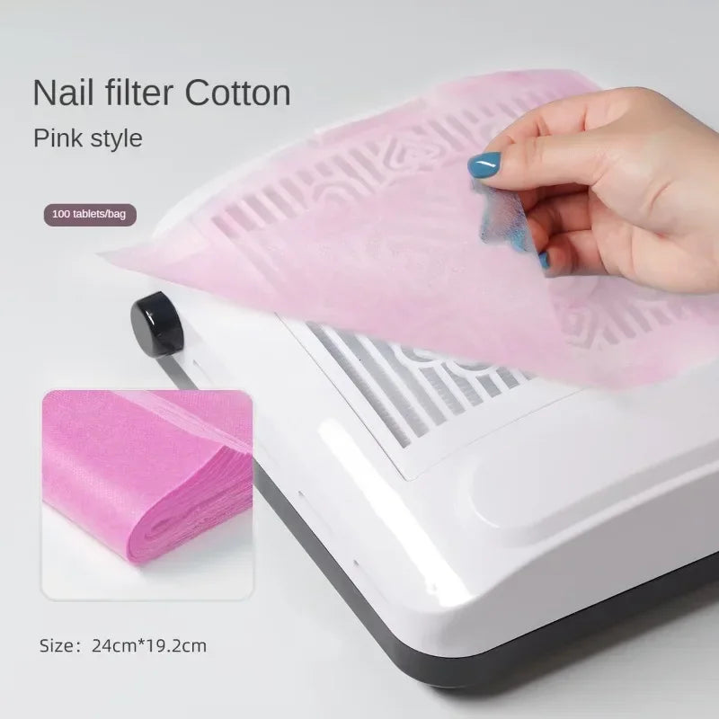 100Pcs Disposable Nail Art Vacuum Dust Collector Non-Woven Filter Paper Manicure Machine Dust Filter Paper Cleaning Tools Vue