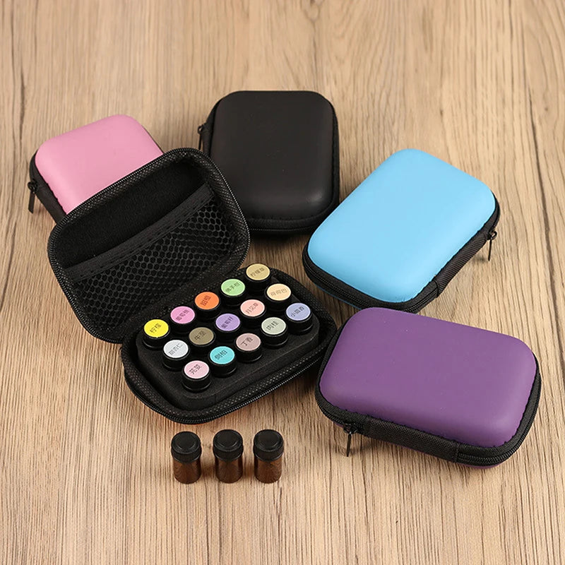 15 Slots 1ML 2ML 3ML Essential Oil Case Portable Perfume Hanging Organizer For Young Living Roller Bottles Storage Bag Holder Vue