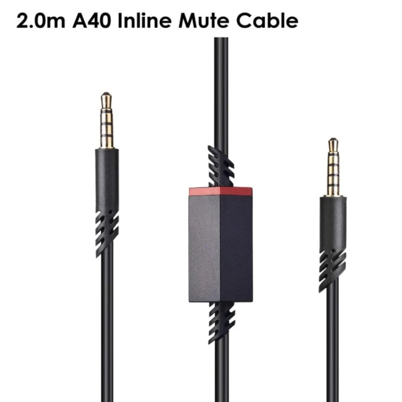 Replacement Audio Cable for Astro A10 A30 A40 A50 Gaming Headsets Braided Cable with Mute Slider Inline Control Aux Cord Vue