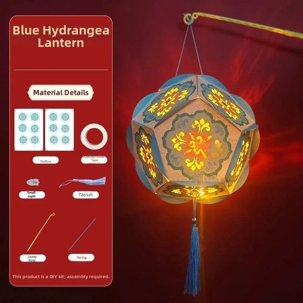 Hollow Out Design Hydrangea Paper Lantern Paper Craft Kit LED Glowing Light Glowing Flower Lamp Eco Friendly Material Vue 4inch Style 3