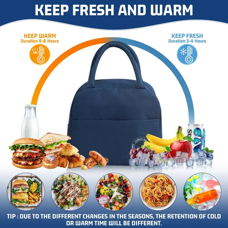 Insulated Lunch Bag, Portable Lunch Bag, Waterproof Insulated Lunch Box Bag, Suitable for Work, School, Picnic, and Outdoor Use Vue
