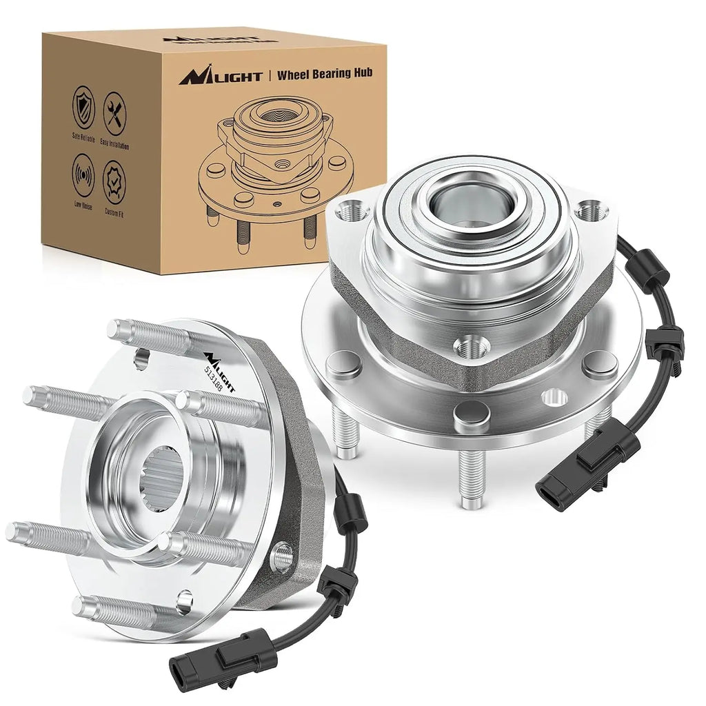 Nilight Front Wheel Bearing Hub Assembly for GMC Envoy XL XUV 2002 2003 2004 2005 2006 2007 2008 2009, Chevy Trailblazer EXT SSR Olds Bravada Isuzu Ascender Buick Rainier with 6-Lug, OEM 513188 Vue United States Silver
