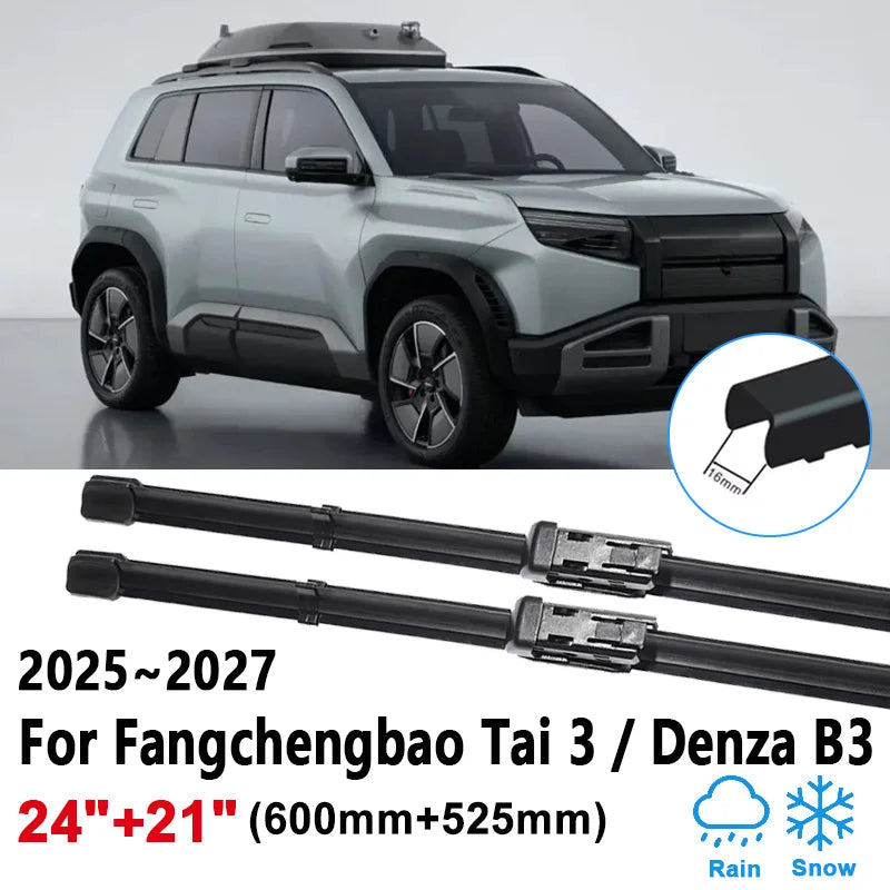 24"+21" Flat Wiper Blades – Fangchengbao Tai 3 & Denza B3 Flat Wiper Blades Vue