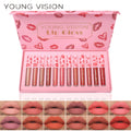 YOUNG VISION 12Pcs/set Lip Glaze Magnet Gift Box Set Matte Non Stick Cup Liquid Lipstick Vue 8040