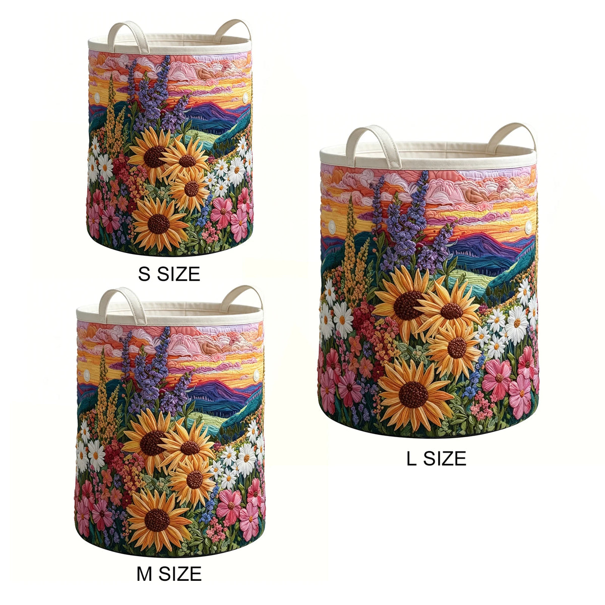 Foldable Boho Floral Laundry Hamper Basket – Large Round Storage Laundry Hamper Basket Vue