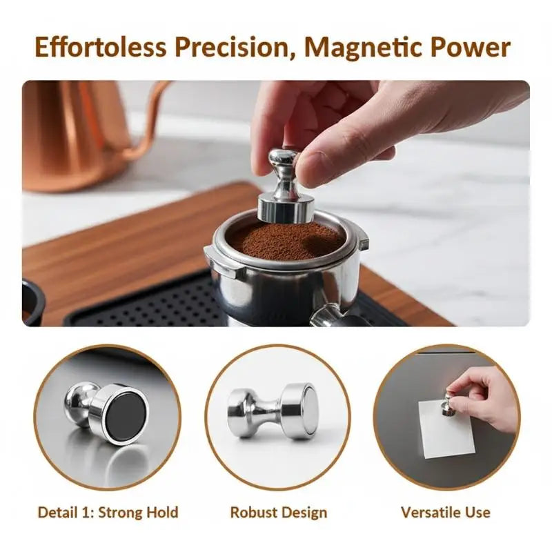 Espresso Puck Screen Magnet Handle Reusable 51/53/58mm Coffee Filter Mesh Magnet Kit Barista Espresso Accessories Coffee Tool Vue