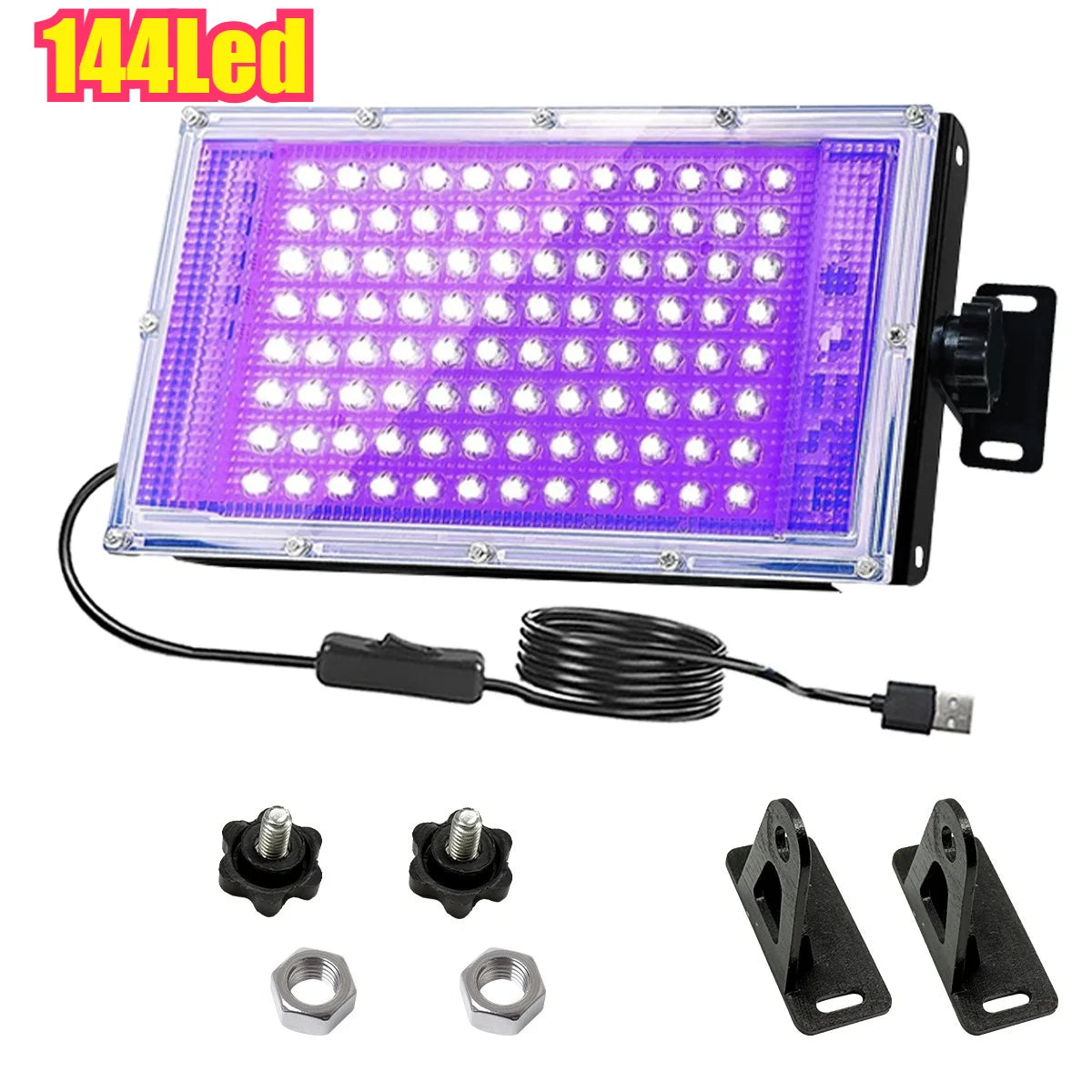 LED UV Resin Curing Lamp High Intensity Fast Curing USB Powered for Epoxy Resin Jewelry Making Mold Craft DIY Vue Black-144Led