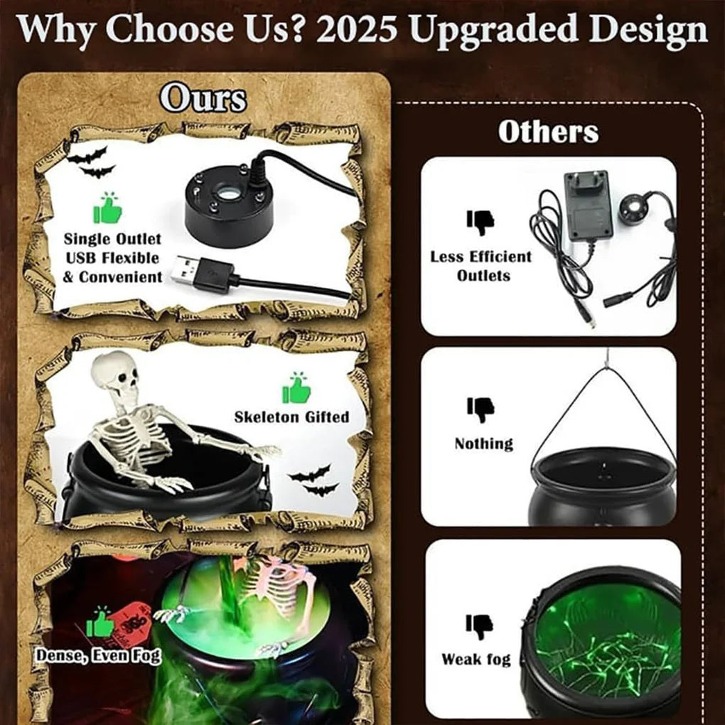 Halloween Witch Wizard Bowl Floating Bottle & Fog Diffuser Decor Halloween Party Decoration Vue