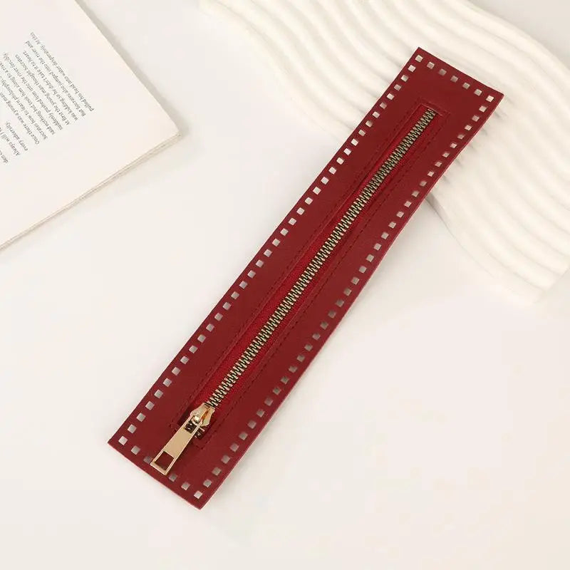 27cm Double Sided Leather Zipper Utility Handbag Leather Zipper Utility Crochet Bag Hardware Solid Zipper Sewing Accessories Vue A5