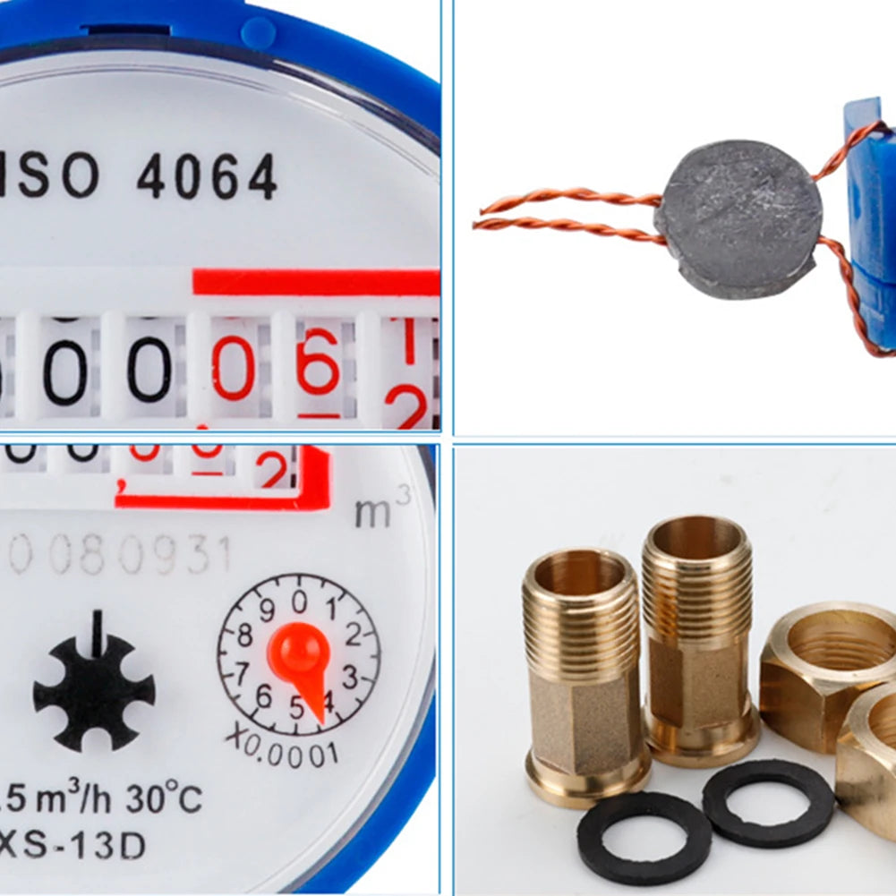 Cold Smart Water Meter Mechanical Rotary Wing Digital Pointer Measuring Tools Vue